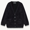 Oversized velour cardigan Black PINXIT S/M