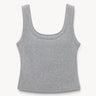 Cropped top with sewn-in bra Gray melange PINXIT XS