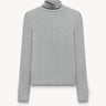 Lightweight ribbed turtle-neck top Gray melange PINXIT XS