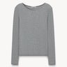 Lightweight ribbed long-sleeve T-shirt Gray melange PINXIT XS