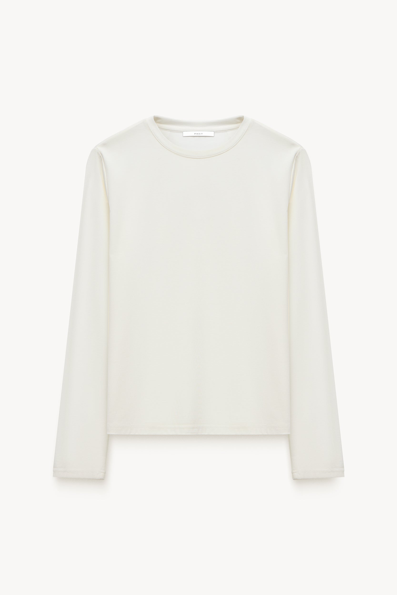 Viscose straight-fit long-sleeve T-shirt White PINXIT S