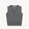 Wool and cashmere knit gilet Dark gray melange PINXIT S