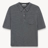 Wool polo with a pocket Gray melange PINXIT S