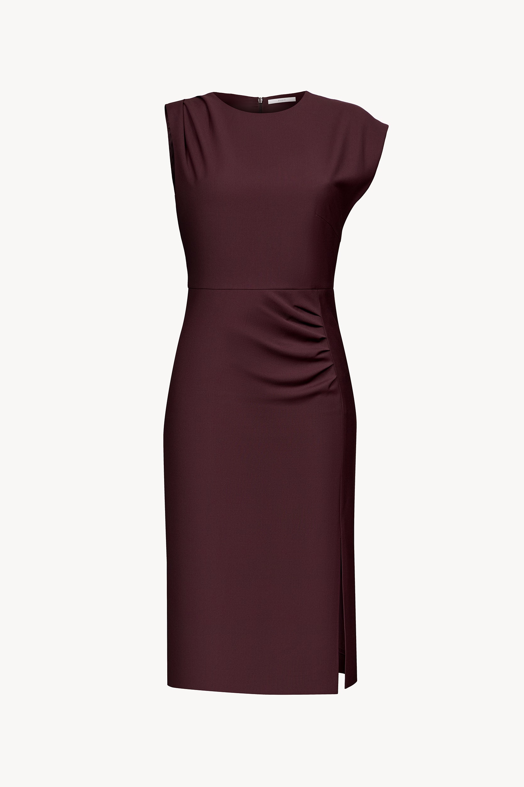 One-sleeve dress Bordeaux red PINXIT EU 36