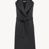 Sleeveless wool robe coat Smoke melange PINXIT S