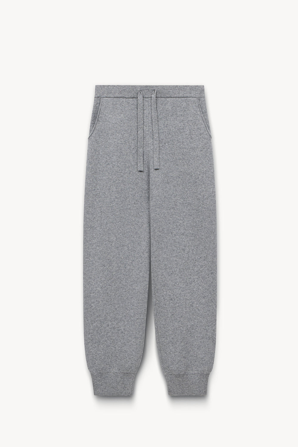 Wool with angora knitted joggers Gray melange PINXIT S