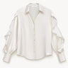 Ruffle-sleeve silk blouse PINXIT