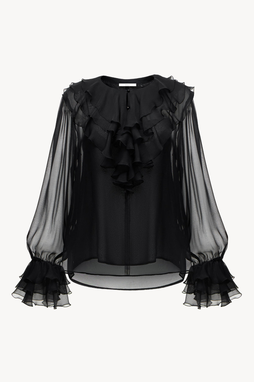 Ruffled chiffon blouse Black PINXIT EU 36