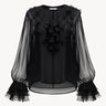 Ruffled chiffon blouse Black PINXIT EU 36