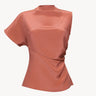 Draped silk top Dark coral PINXIT EU 36