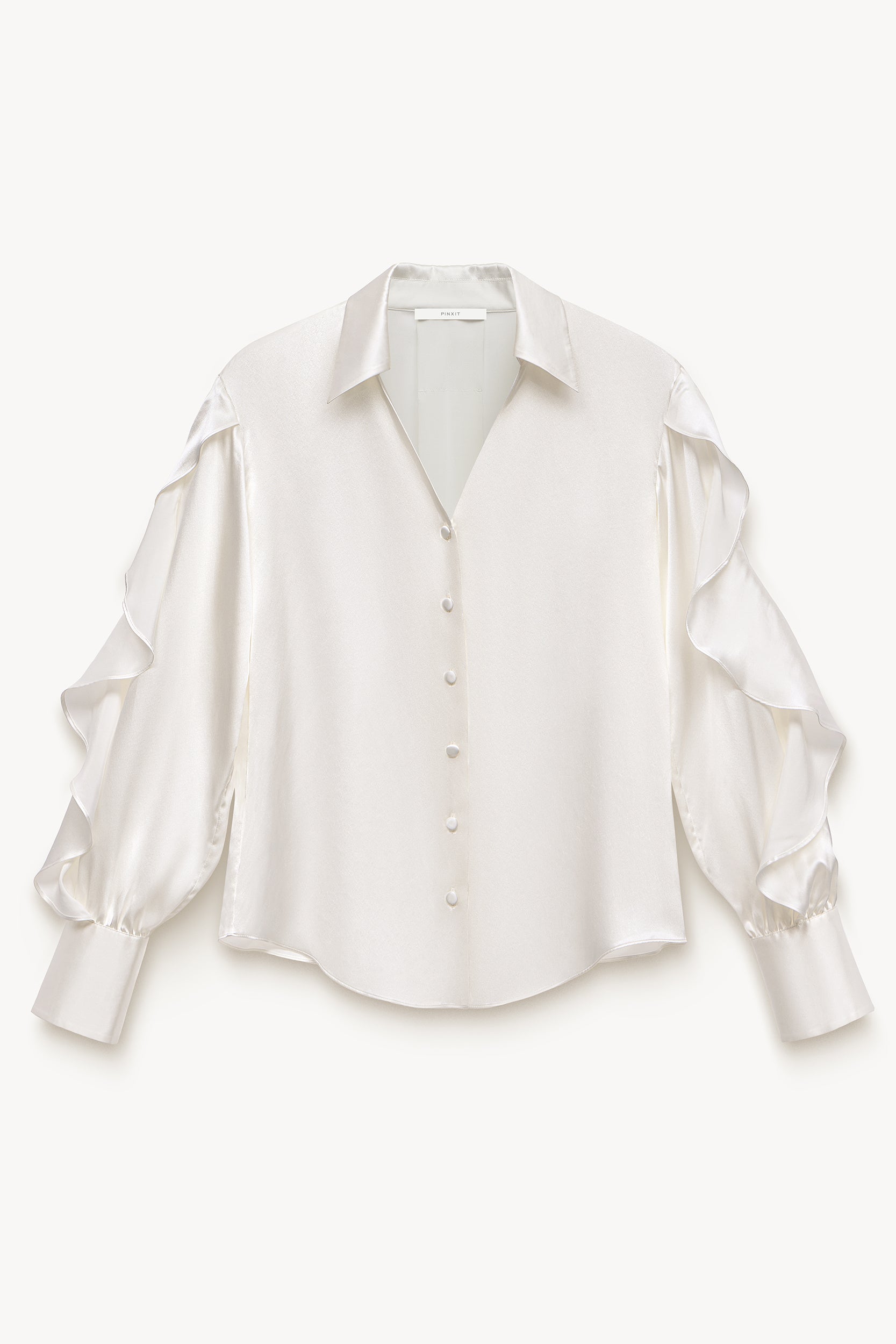 Ruffle-sleeve silk blouse PINXIT