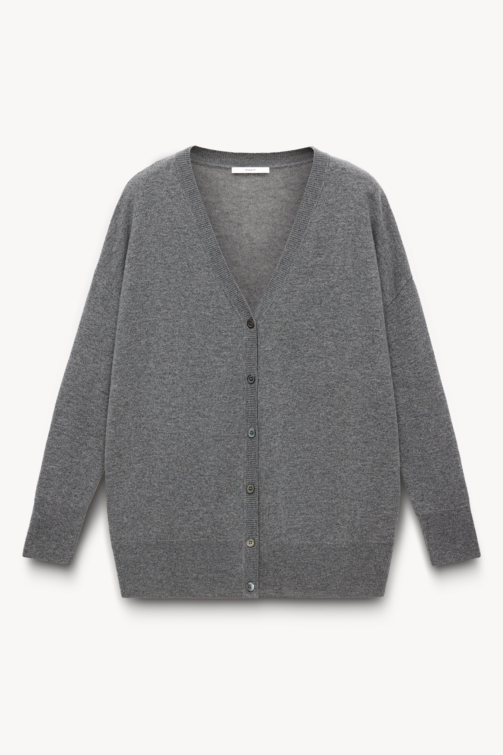 Wool and cashmere oversized cardigan Dark gray melange PINXIT S