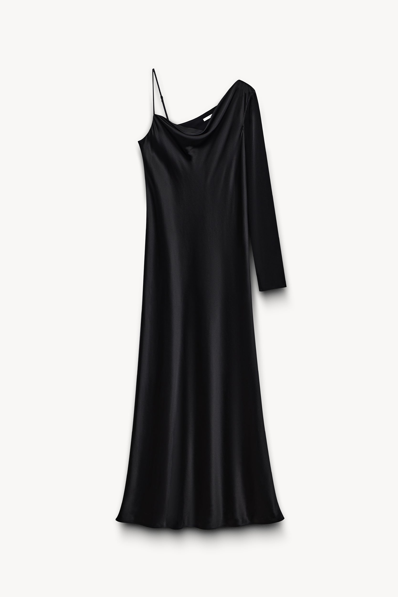 One-shoulder silk dress Black PINXIT EU 36